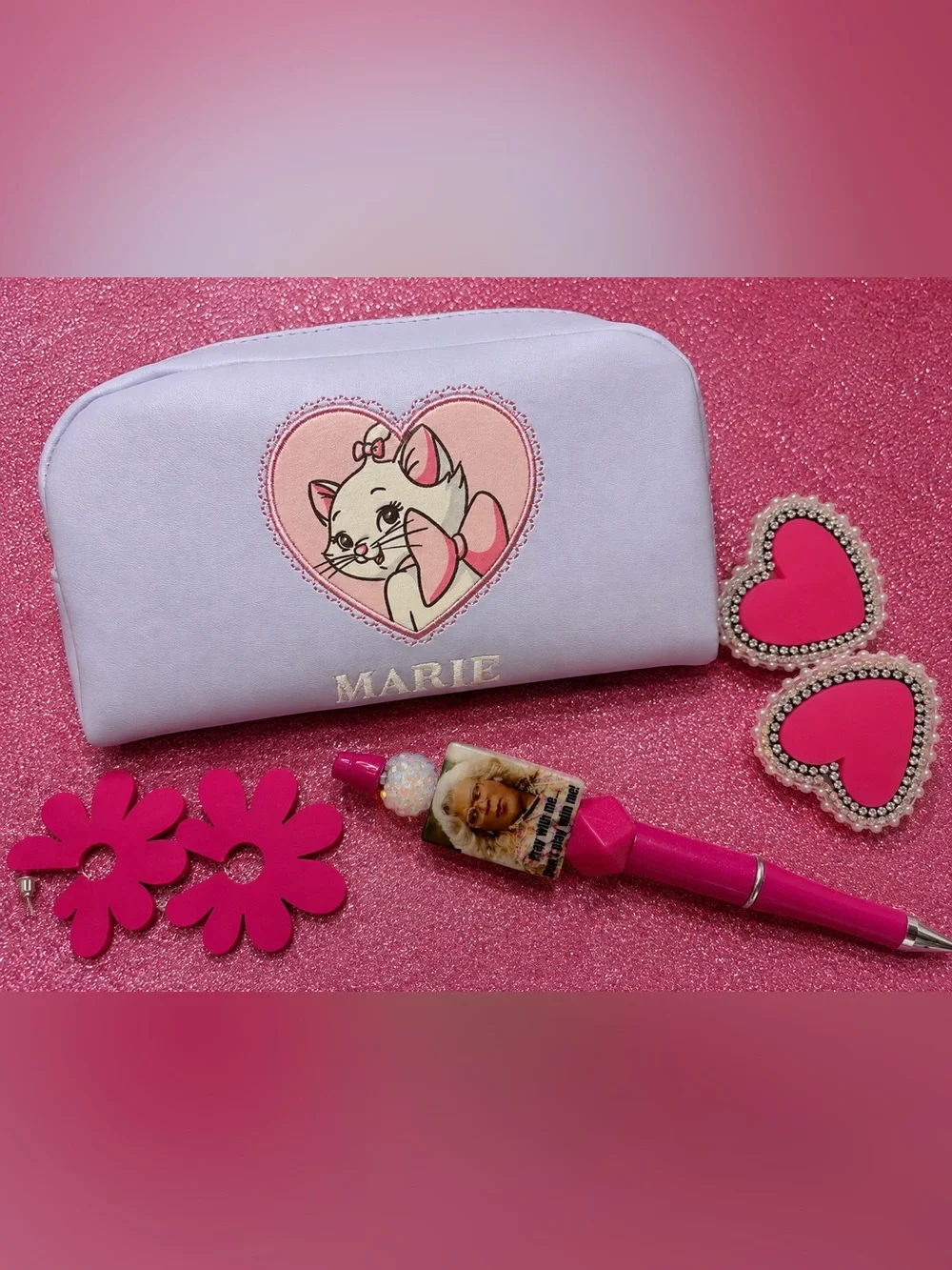 Marie Pouch + 2 pairs of Earrings + Madea Character Pen